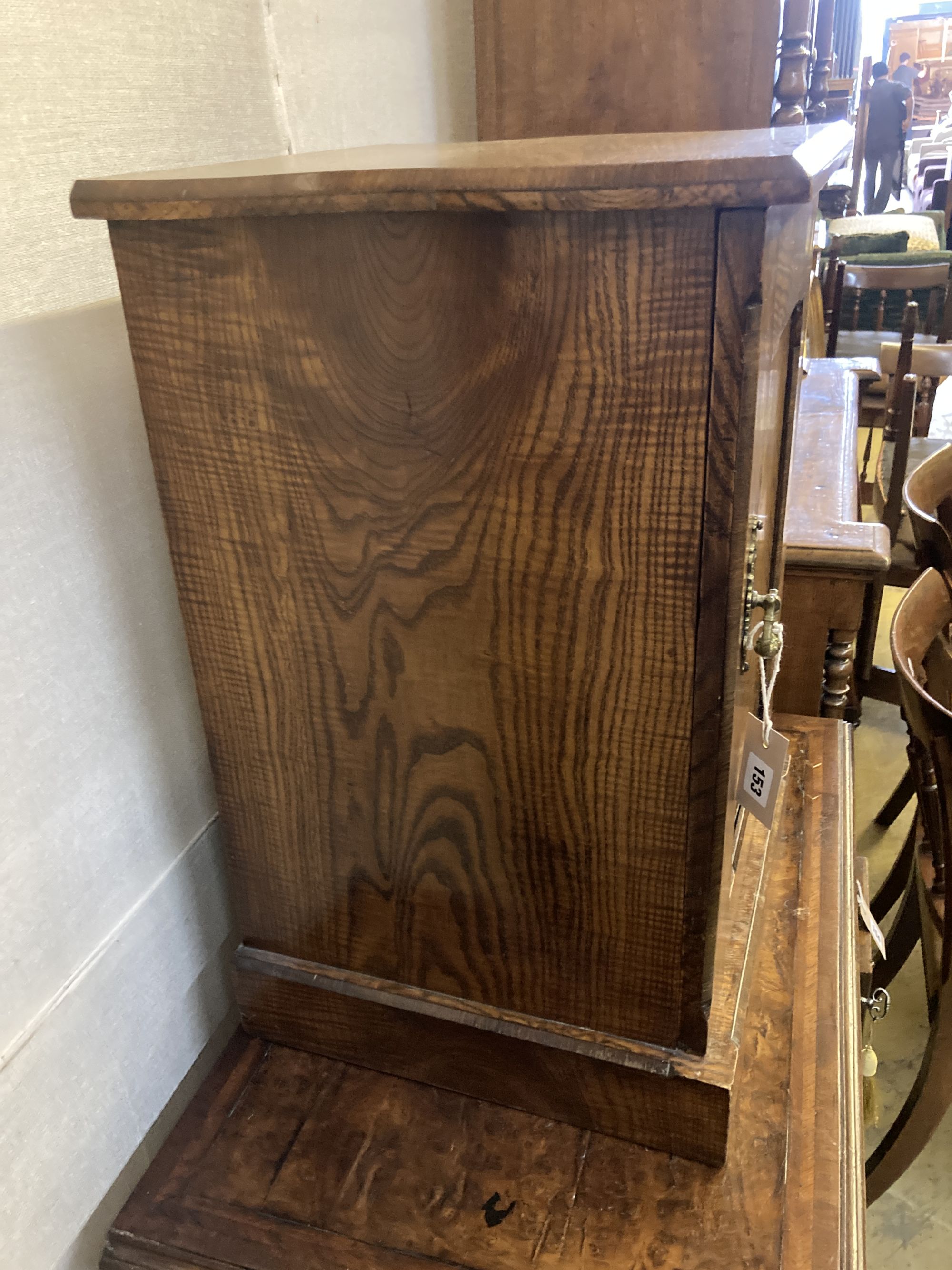 An early 20th century ash bedside cabinet, width 43cm, depth 40cm, height 66cm